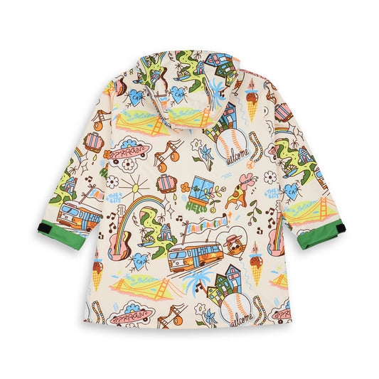 Poncho de Pluie avec capuche San Francisco pour enfant – vue à plat, de dos