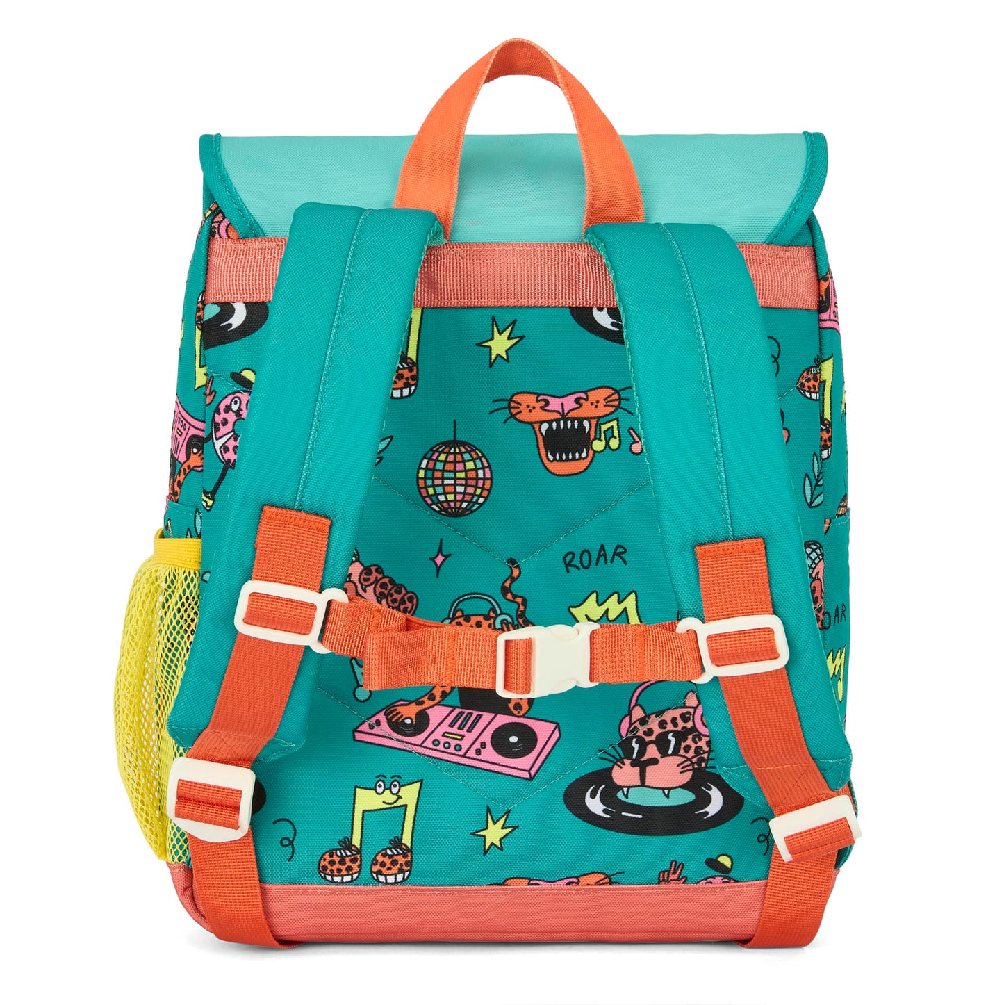 Children's green coral backpack with Colourful animals Pattern Hello Hossy