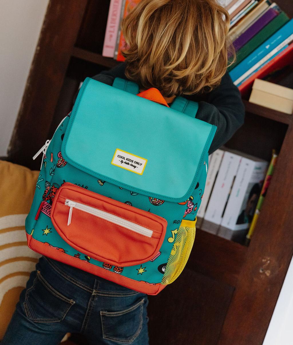 Children's green coral animals patterned backpack Hello Hossy