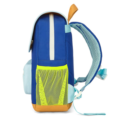 Children's blue Backpack yellow mesh pocket padded straps Hello Hossy