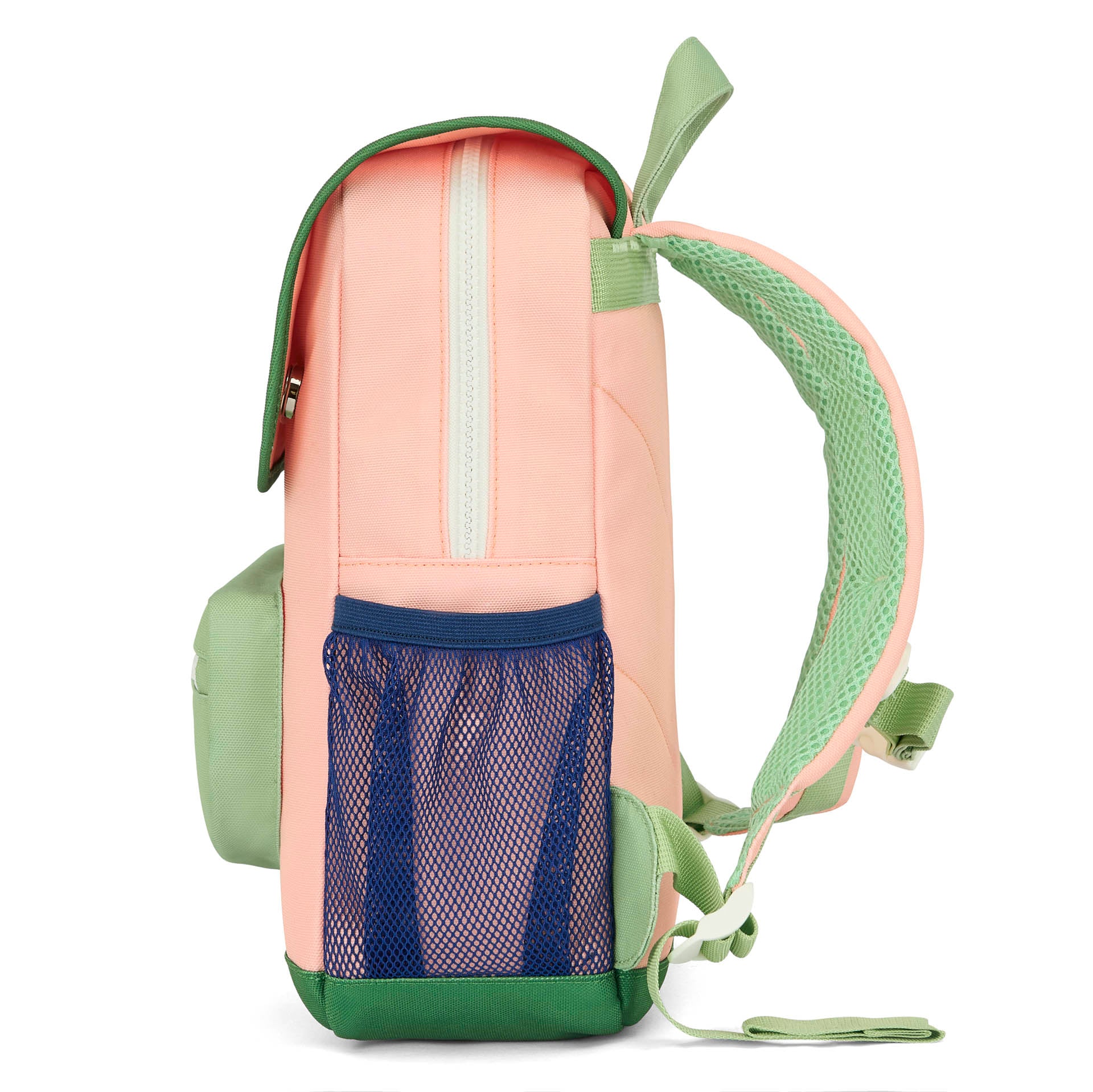 Children's pink and green backpack with mesh pocket Hello Hossy