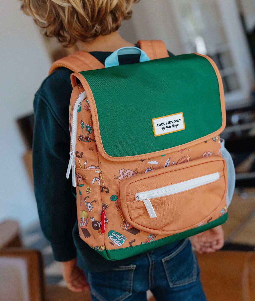 Children's brown patterned music backpack Hello Hossy