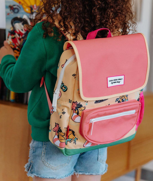 Children's yellow pink unicorn patterns backpack Hello Hossy
