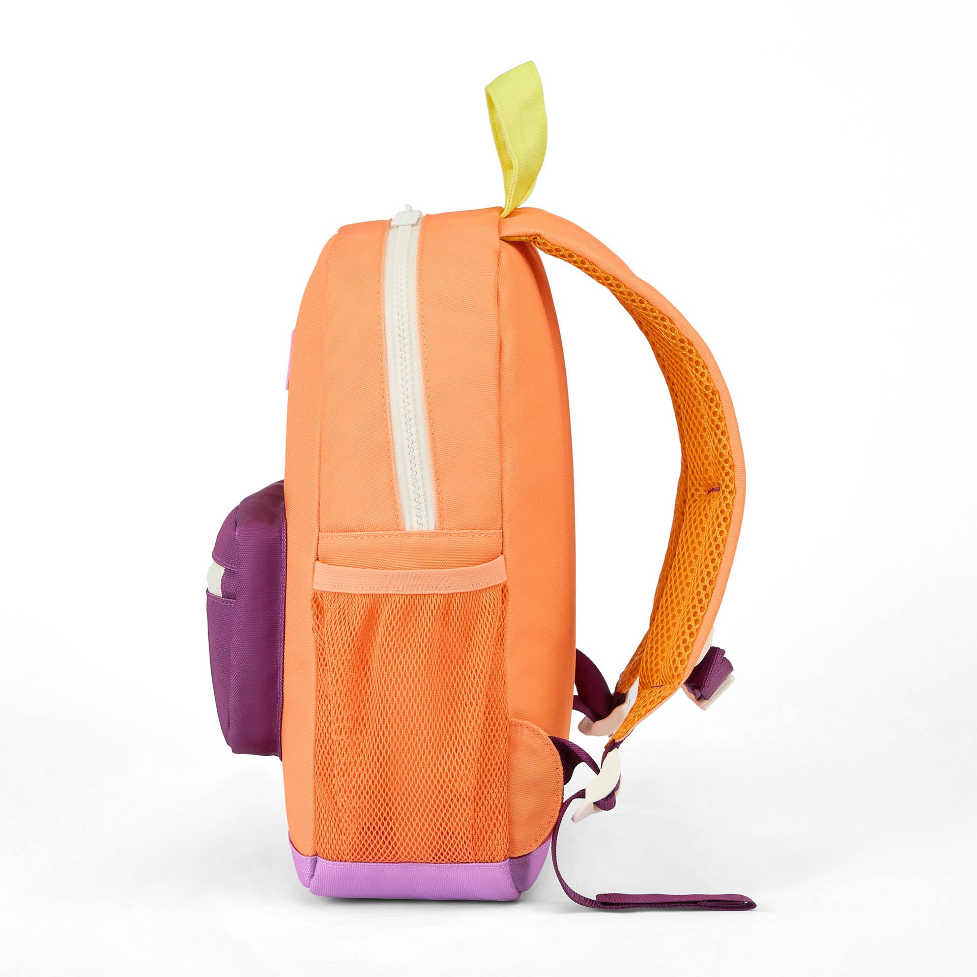 Sac à dos enfant orange mauve détail jaune Hello Hossy