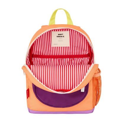 Sac à dos enfant orange intérieur rayé blanc rouge Hello Hossy
