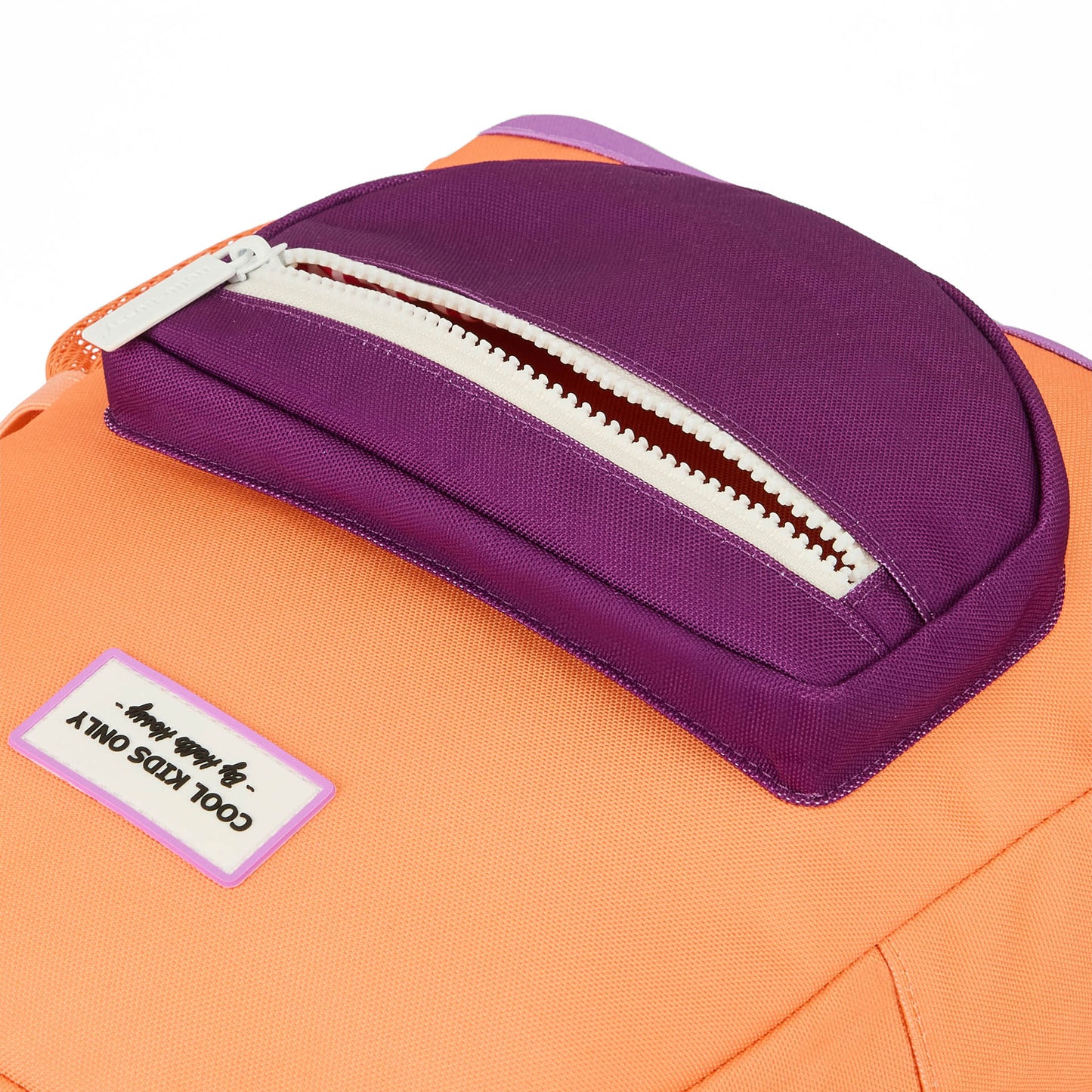 Sac à dos enfant orange poche violet Hello Hossy