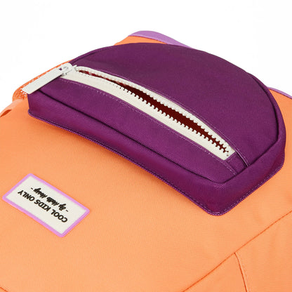 Sac à dos enfant orange poche violet Hello Hossy