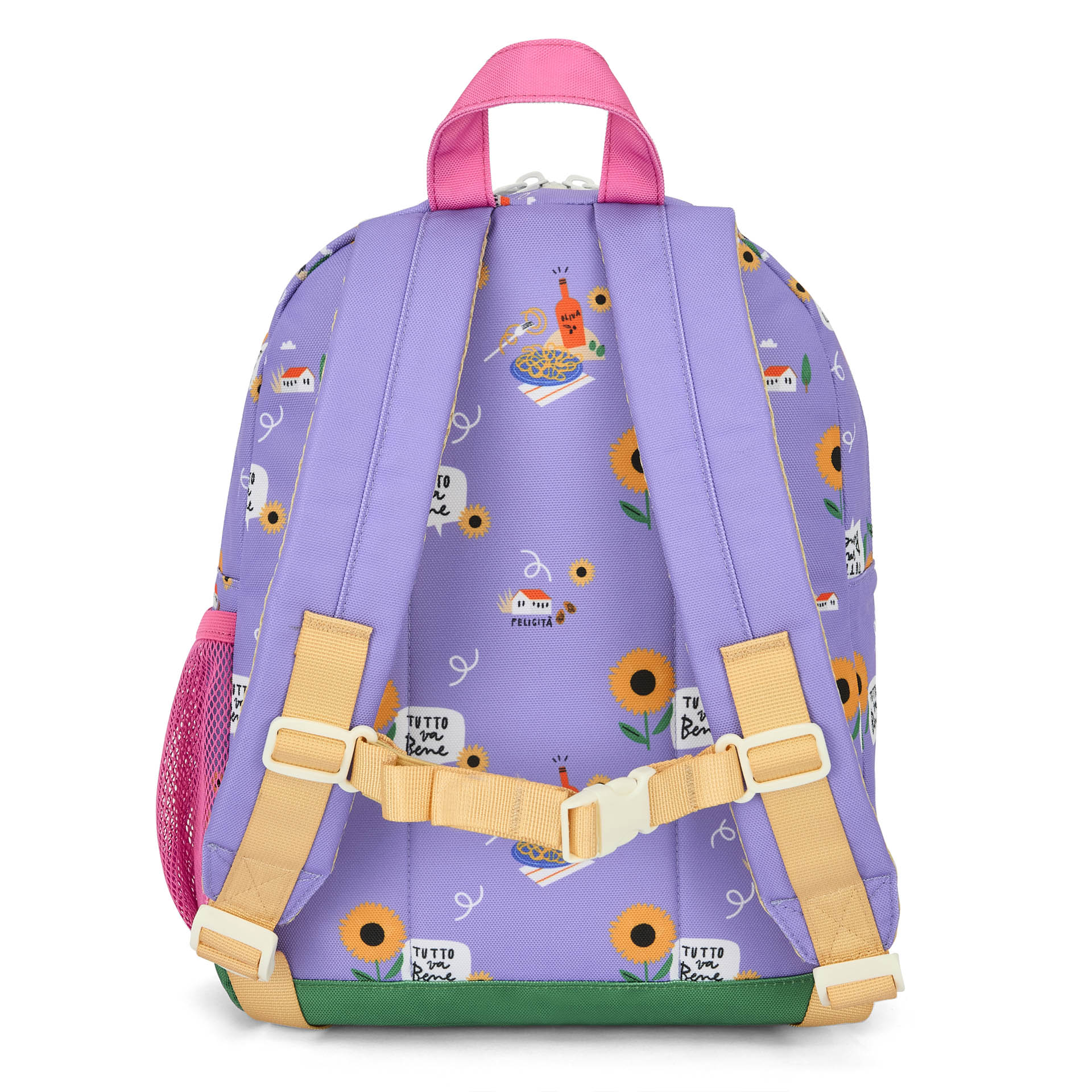 Sac à dos enfant violet imprimé fleurs bretelles rembourrées Hello Hossy