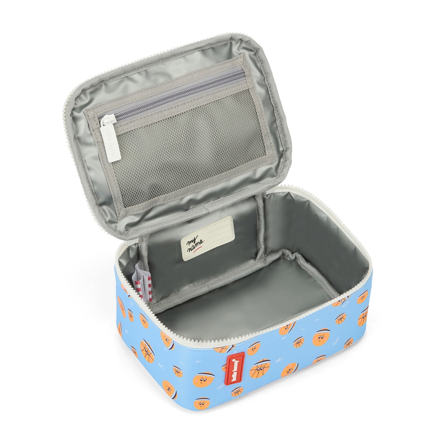 Sac repas enfant bleu imprimé basketball intérieur isotherme Hello Hossy