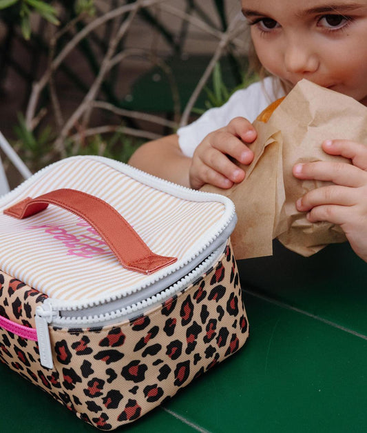 Children's Lunch Bag Leopard Printed Cream Brown Hello Hossy