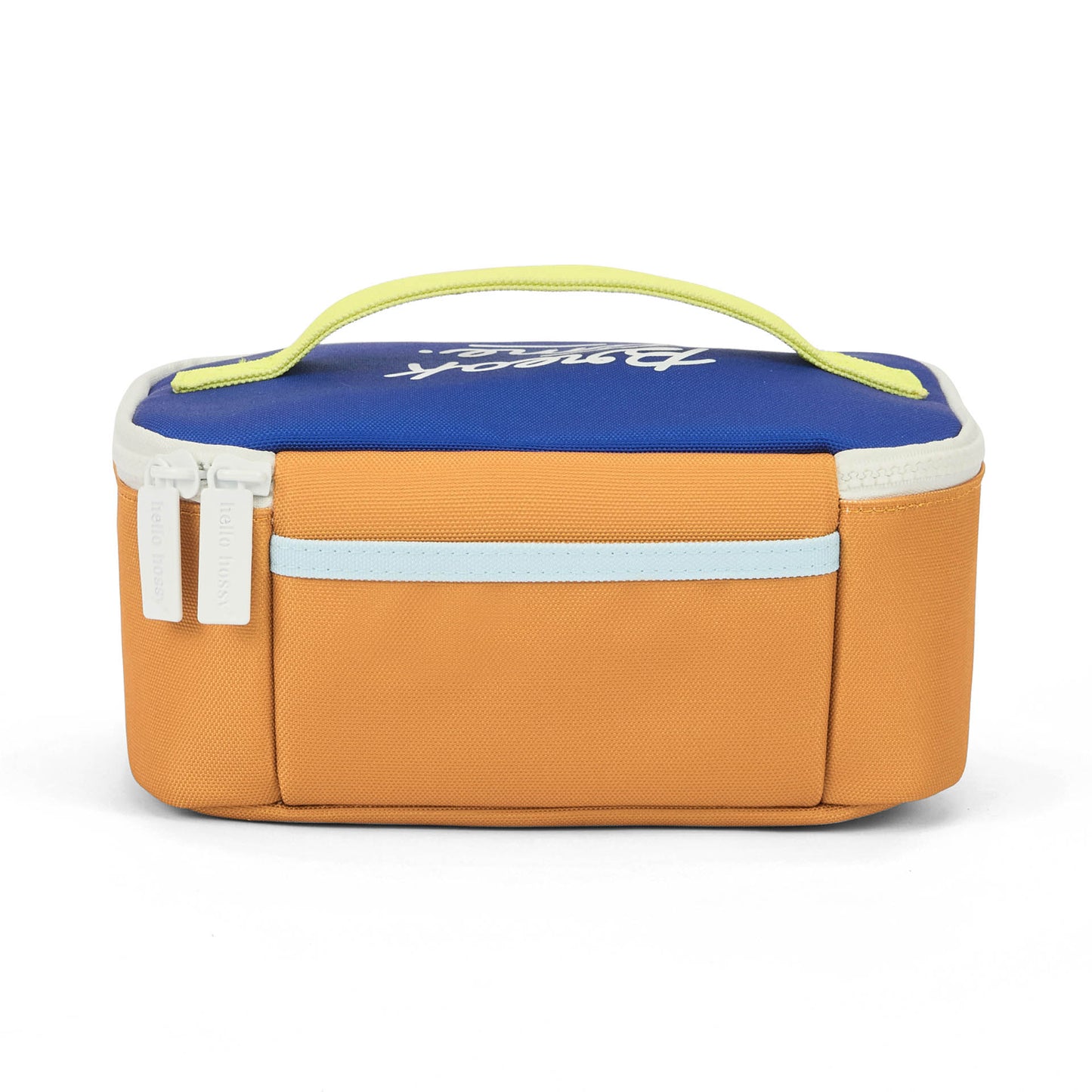 Sac repas enfant bleu orange poignée zippé Hello Hossy