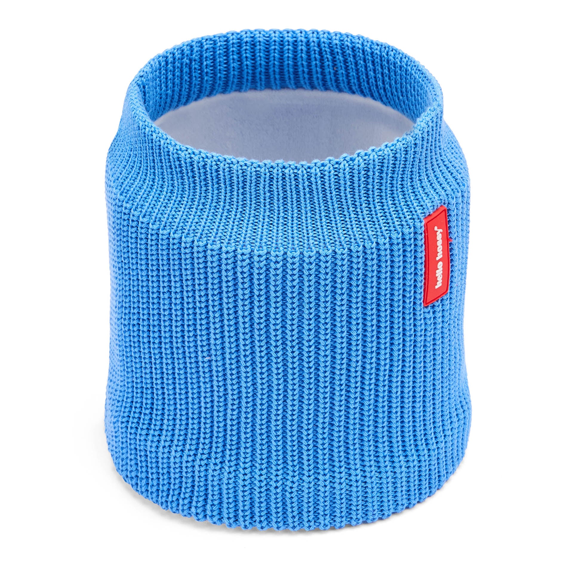 Snood children blue knitted fleece interior red label Hello Hossy