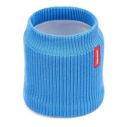Snood children blue knitted fleece interior red label Hello Hossy