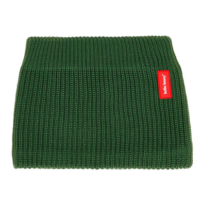Snood kids green ribbed knit label Hello Hossy