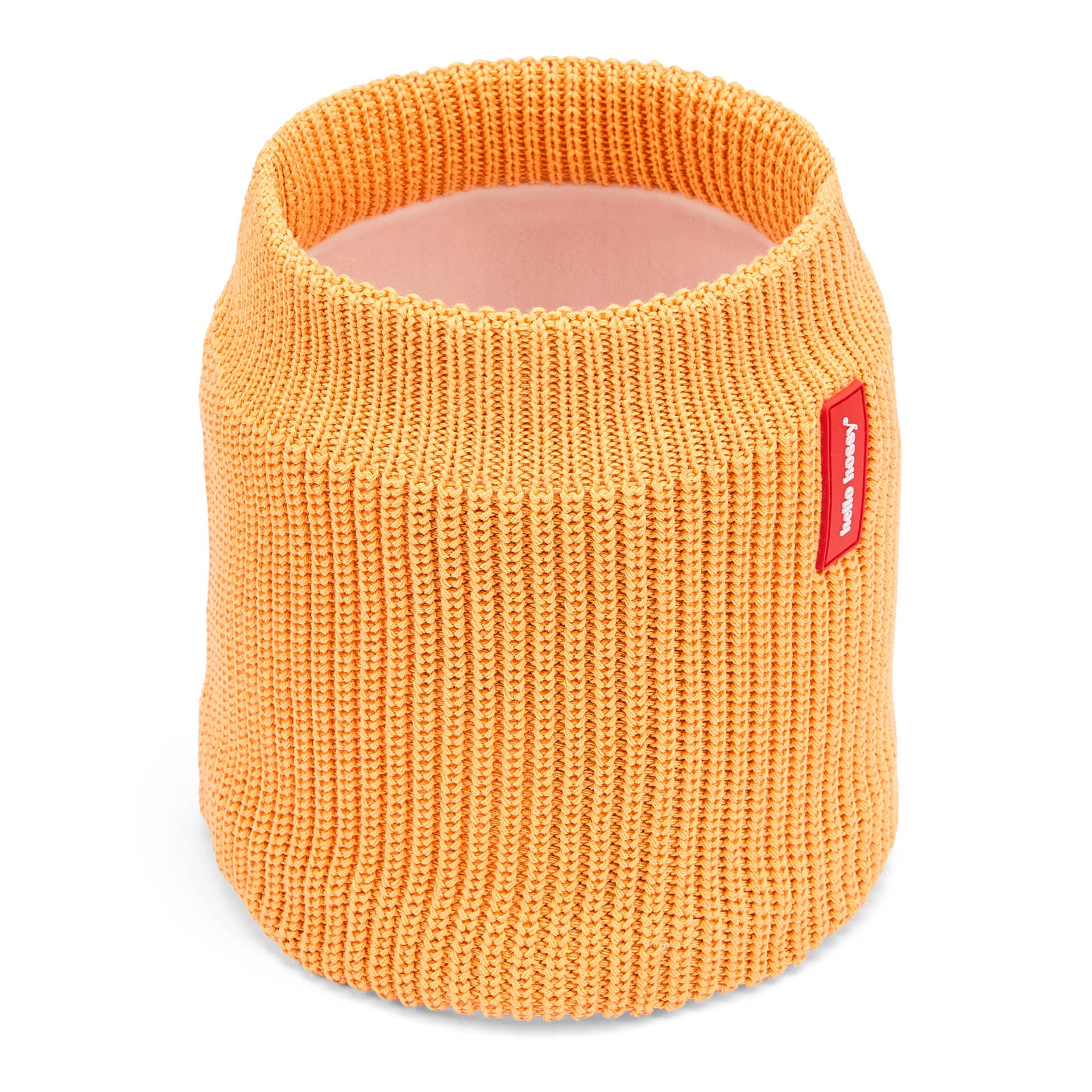 Children's Camel ribbed Snood with red label detail Hello Hossy