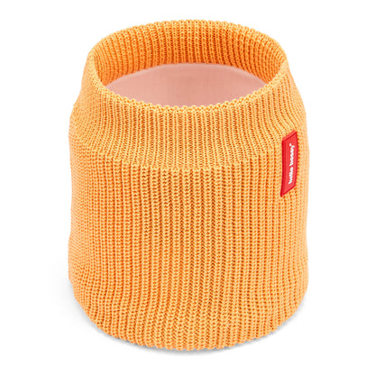Children's Camel ribbed Snood with red label detail Hello Hossy