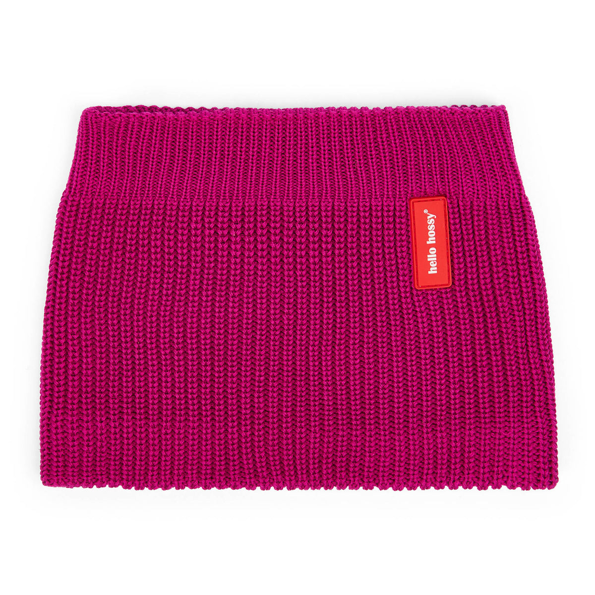 Children's Snood purple chunky rib knit red label Hello Hossy