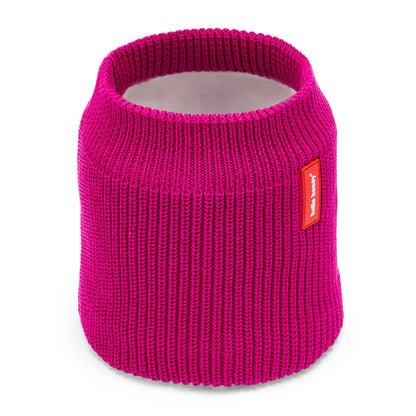 Children's Snood purple knit fleece lining Hello Hossy