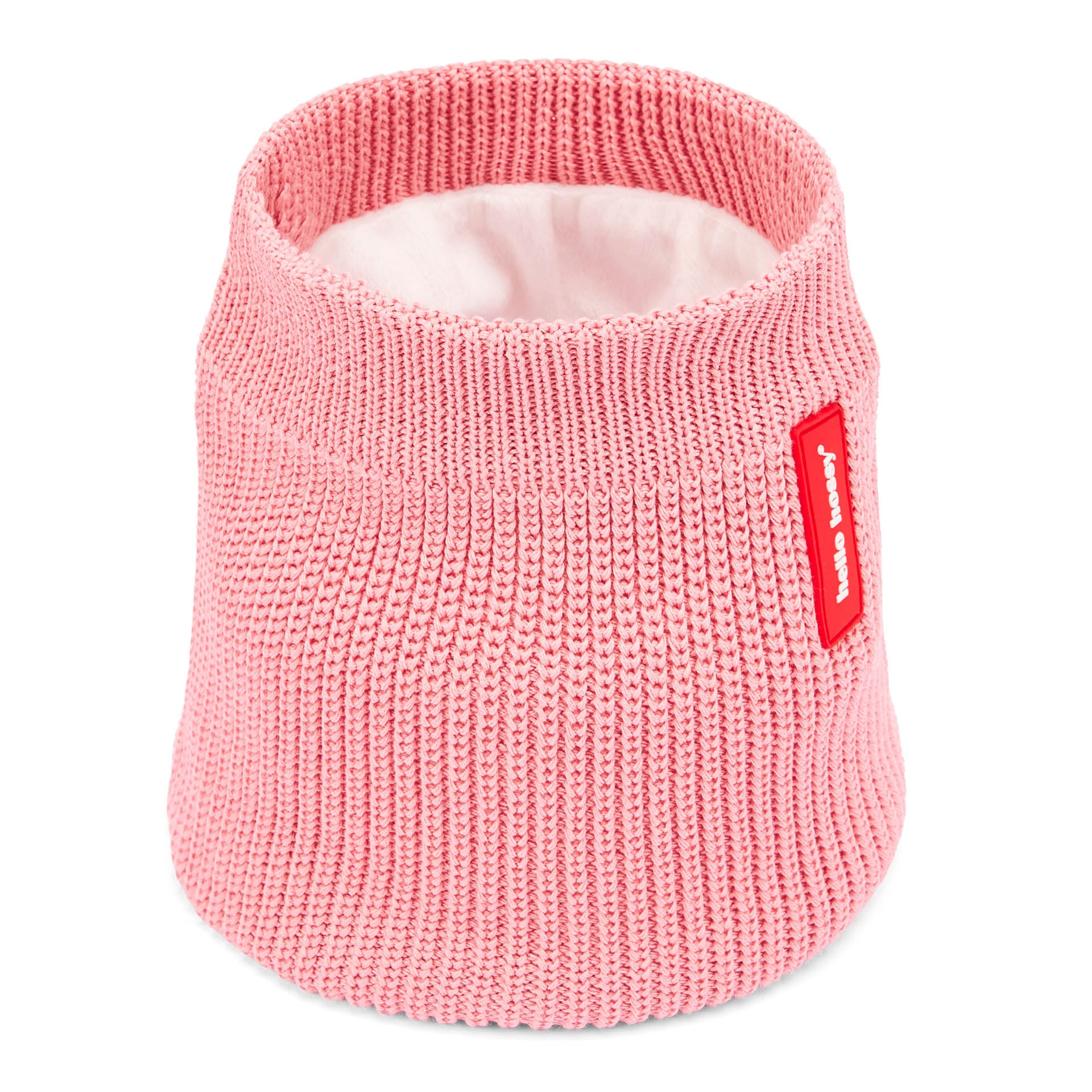 Snood child pink knit fleece lining red label Hello Hossy