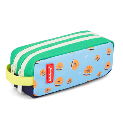 Trousse scolaire enfant bleu motif ballons basket Hello Hossy
