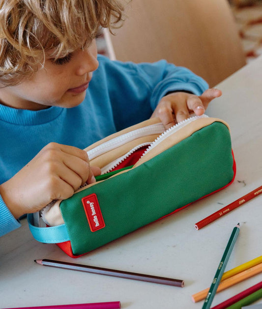 Children's green red rectangular shape pencil case Hello Hossy
