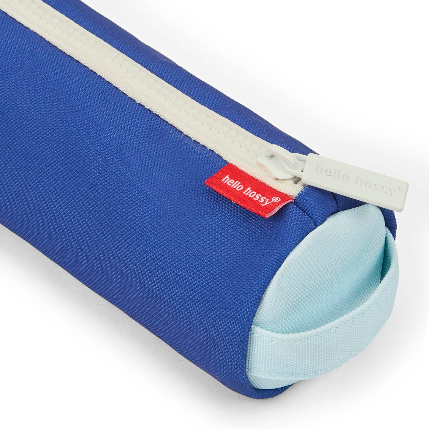 Trousse scolaire enfant bleu clair et bleu foncé fermeture zippée Hello Hossy