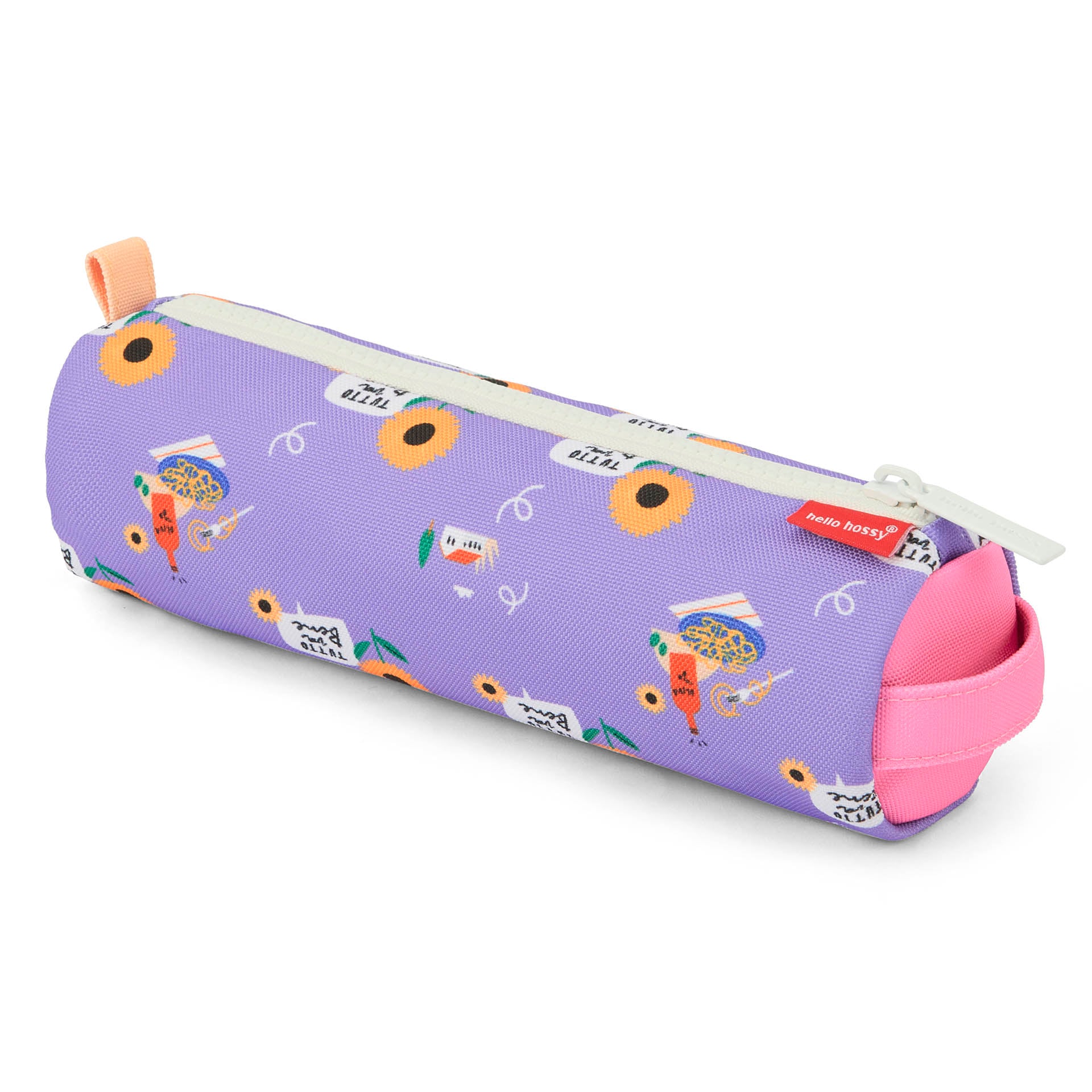 Trousse scolaire enfant violet motif fleurs tournesol Hello Hossy