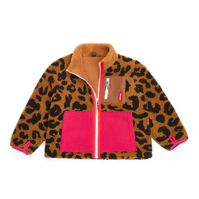 Kids leopard-patterned fleece Jacket flat lay Hello Hossy