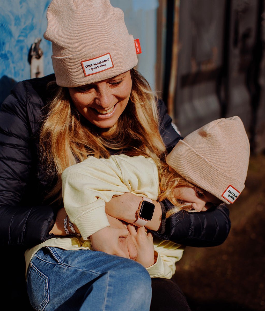 Bonnet Parents-Enfants Urban Nude, coton, effet chiné, maille douce et fine, matchy-matchy, dès 9 mois, Cool Kids Only !