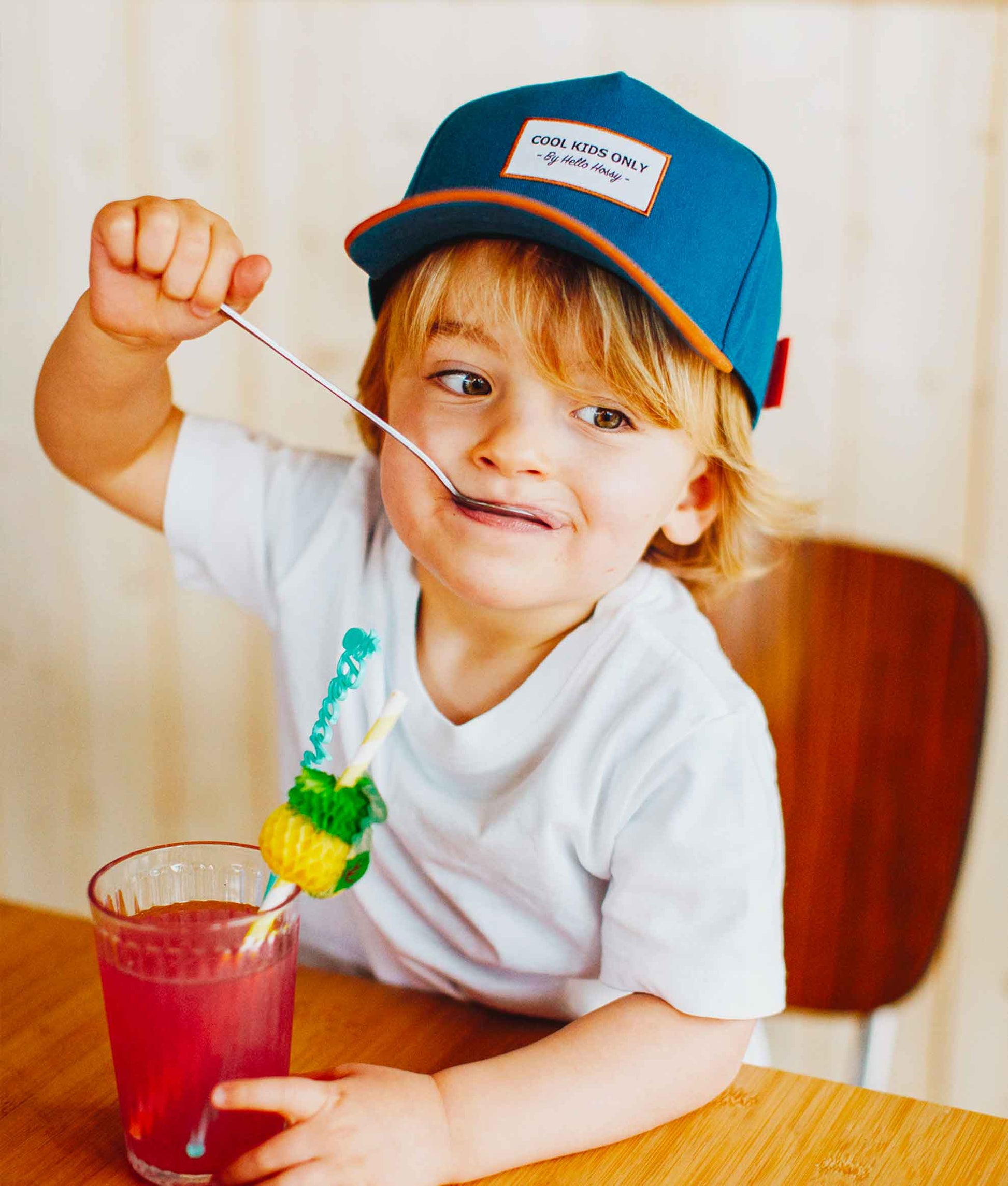 Casquette Enfants Mini Duck Blue, visière courbée, 100% coton biologique, certifiée Oeko-Tex, dès 9 mois, Cool Kids Only !