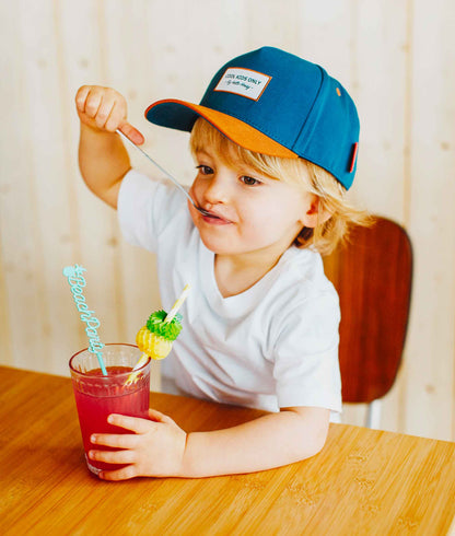 Casquette Enfants Mini Duck Blue, visière courbée, 100% coton biologique, certifiée Oeko-Tex, dès 9 mois, Cool Kids Only !