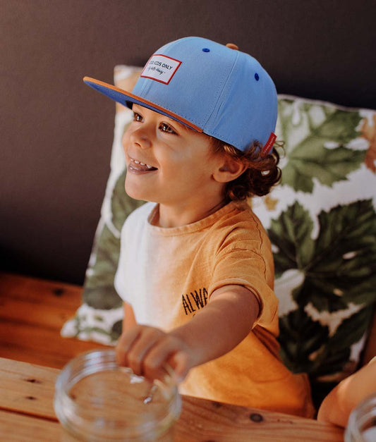 Casquette Enfants Mini Jean, visière plate, 100% coton biologique, certifiée Oeko-Tex, dès 9 mois, Cool Kids Only !